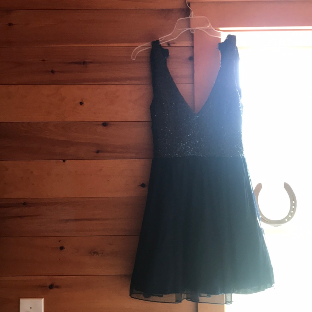 blue sequin dress